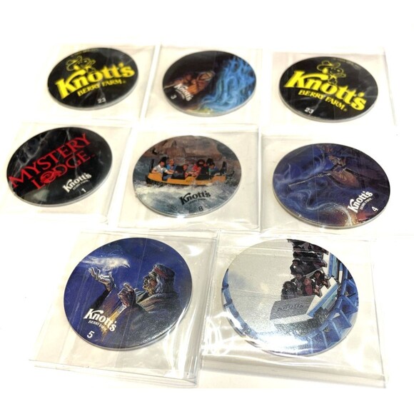 Other - Knotts Berry Farm Pog Collection 8 pcs Nostalgia 90s Game Piece